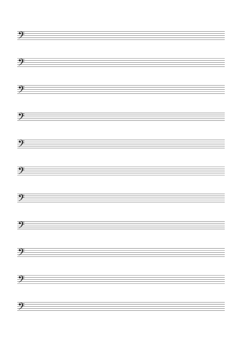 Bass Clef Blank Sheet Music (Printable PDF) small preview