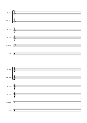 Rock Band Blank Sheet Music – Printable PDF Template - preview #1 of 2
