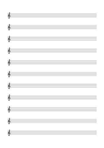 Treble Clef Blank Sheet Music – Free Printable PDF
