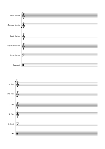 Rock Band Blank Sheet Music – Printable PDF Template - preview #0 of 2
