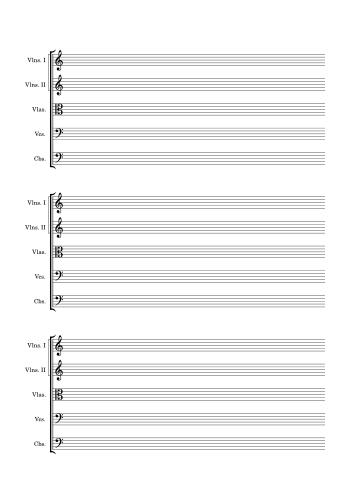 Strings Blank Sheet Music – Printable Ensemble Staff Paper - preview #1 of 2
