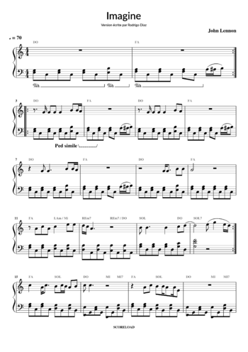 John Lennon - imagine - sheet music preview #0 of 2