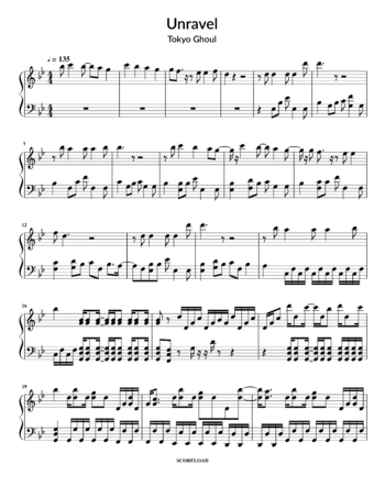 Ling Tosite Sigure - unravel - sheet music preview #0 of 3