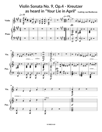 Ludwig van Beethoven - Violin Sonata No.9, Op.47 - sheet music preview #0 of 8