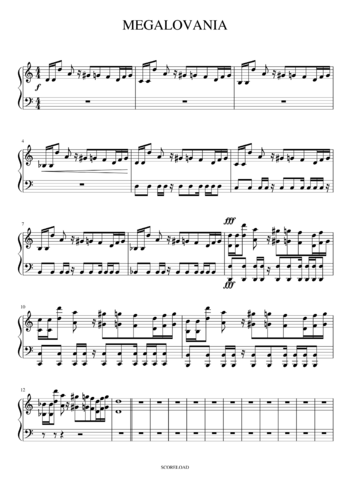 Toby Fox - Megalovania - sheet music preview #0 of 2