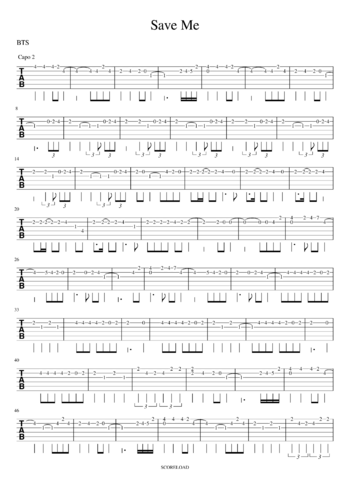 BTS - Save Me - sheet music preview #0 of 2