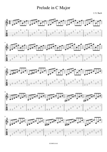 Johann Sebastian Bach - Prelude and Fugue in C major, BWV 846 - sheet music preview #0 of 3