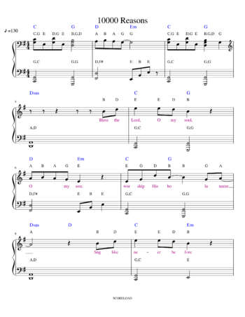 Matt Redman - 10,000 Reasons (Bless The Lord) - sheet music preview #0 of 9