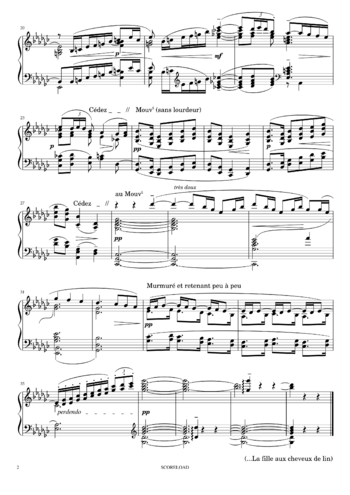 Claude Debussy - La fille aux cheveux de lin - sheet music preview #1 of 2