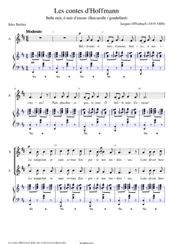 Jacques Offenbach - Les contes d'Hoffmann - sheet music preview #0 of 6