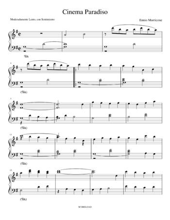 Ennio Morricone - love theme - sheet music preview #0 of 2