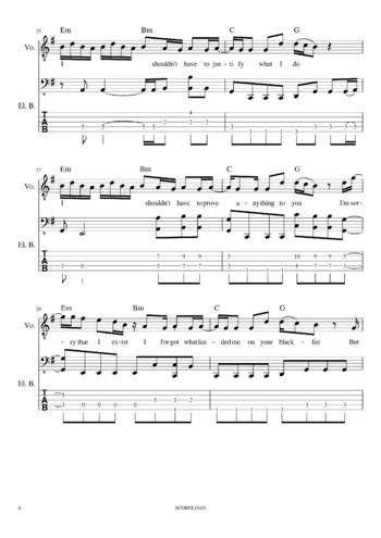 Misc Cartoons - adventure time - im just your problem - sheet music preview #3 of 5