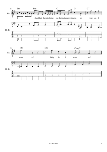 Misc Cartoons - adventure time - im just your problem - sheet music preview #4 of 5