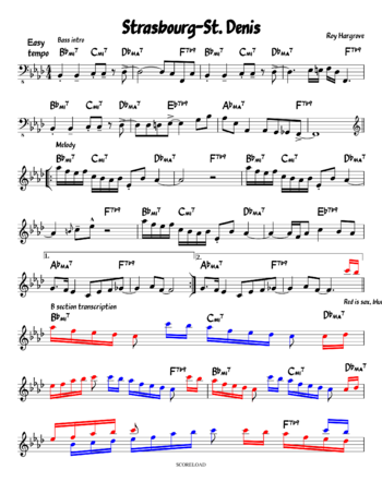 Roy Hargrove - Strasbourg/St. Denis - sheet music preview #0 of 2