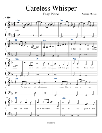 George Michael - Careless Whisper - sheet music preview #0 of 7
