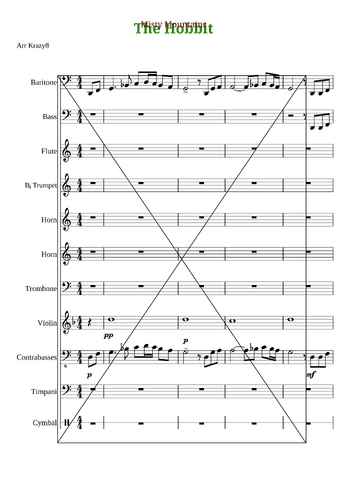 Misc Soundtrack - the hobbit - misty mountains - sheet music preview #0 of 6