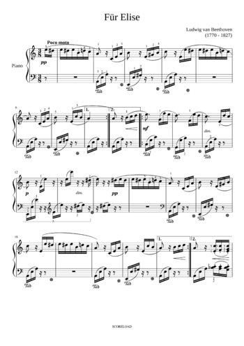 Ludwig van Beethoven - Für Elise, WoO 59 - sheet music preview #0 of 4