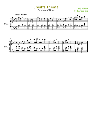 Misc Computer Games - legend of zelda - sheiks theme