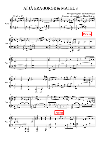 Jorge & Mateus - ai ja era - sheet music preview #0 of 2