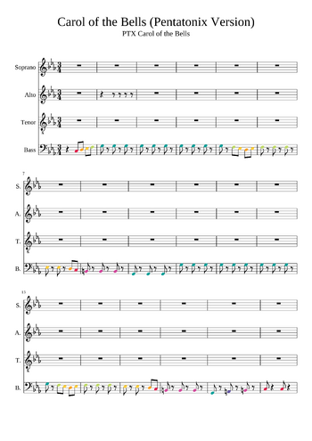 Pentatonix - carol of the bells - sheet music preview #0 of 7