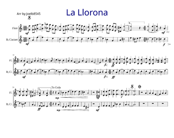 Mexican Folk Songs - La Llorona - sheet music preview #0 of 2