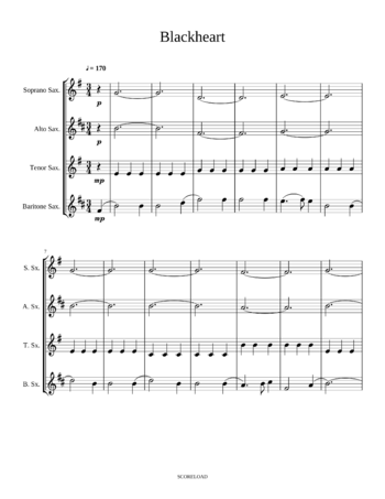 Two Steps From Hell - Blackheart - sheet music preview #0 of 11