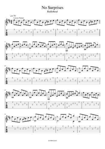 Radiohead - no surprises - sheet music preview #0 of 3