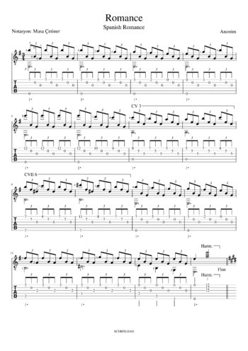 Misc Traditional - spanish romance - sheet music preview #0 of 2
