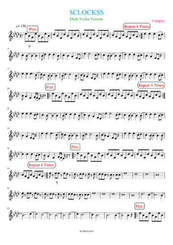 Coldplay - clocks - sheet music preview #0 of 2