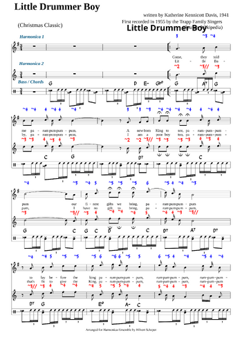 Misc Christmas - little drummer boy - sheet music preview #0 of 3