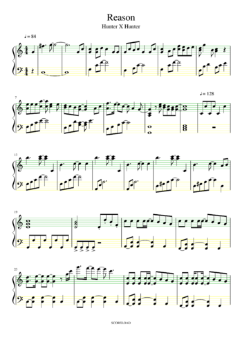 Misc Cartoons - hunter x hunter - reason - sheet music preview #0 of 6