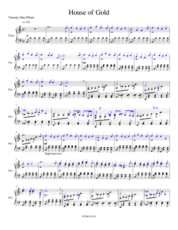 Twenty One Pilots - House of Gold - sheet music preview #0 of 2