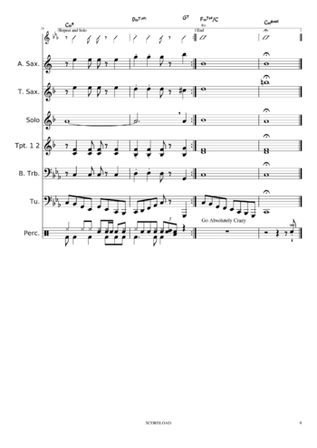 Kenny Dorham - blue bossa - sheet music preview #8 of 9