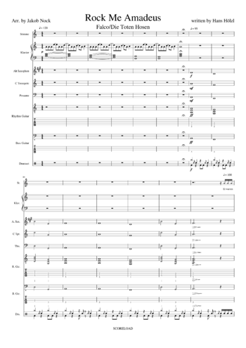 Falco - rock me amadeus - sheet music preview #0 of 6