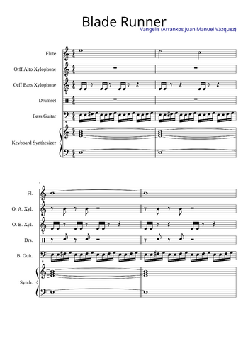 Vangelis - blade runner - sheet music preview #0 of 8