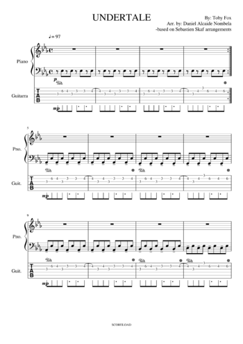 Toby Fox - Undertale - sheet music preview #0 of 6