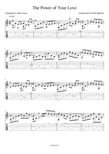 Geoff Bullock - the power of your love - sheet music preview #0 of 2
