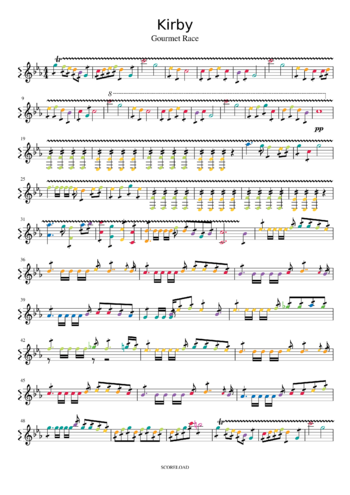 Misc Computer Games - gourmet race theme - sheet music preview #0 of 2