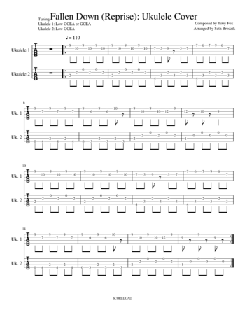 Toby Fox - Fallen Down - sheet music preview #0 of 6