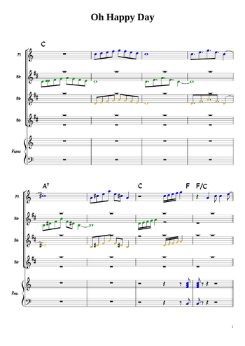 Misc Traditional - oh happy day - sheet music preview #0 of 5