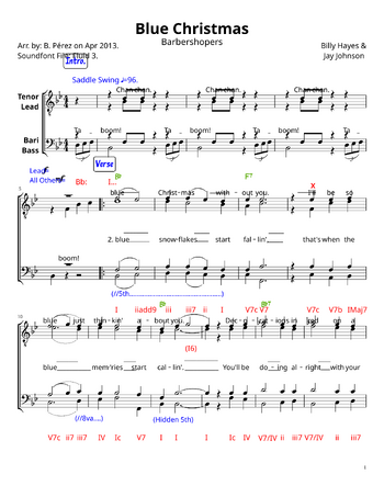 Elvis Presley - blue christmas - sheet music preview #0 of 3