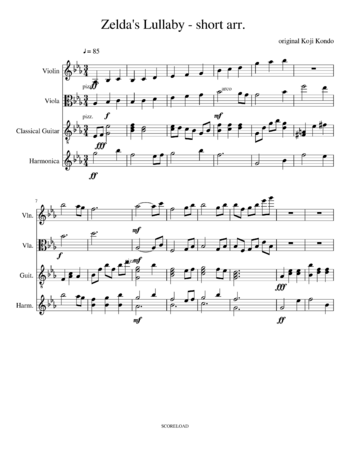 Koji Kondo - Zelda's Lullaby - sheet music preview #0 of 3