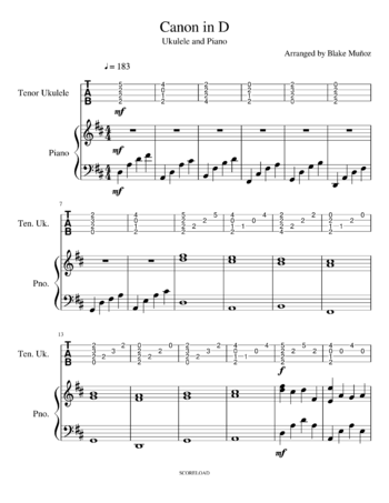 Johann Pachelbel - Canon and Gigue in D major, P.37 - sheet music preview #0 of 5