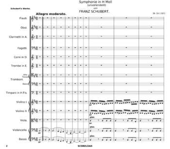 Franz Schubert - Symphony No.8, D.759 - sheet music preview #1 of 47