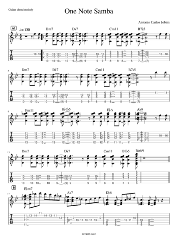 Antônio Carlos Jobim - one note samba - sheet music preview #0 of 2