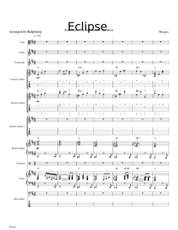 Pink Floyd - eclipse - sheet music preview #0 of 11