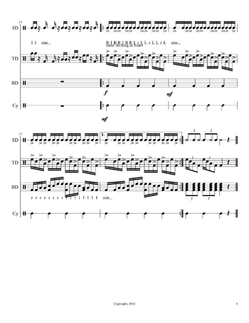 Misc - Drum Cadence - sheet music preview #2 of 3