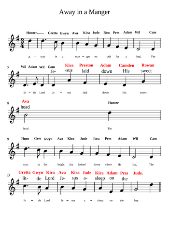 Misc Christmas - away in a manger - sheet music preview #0 of 2